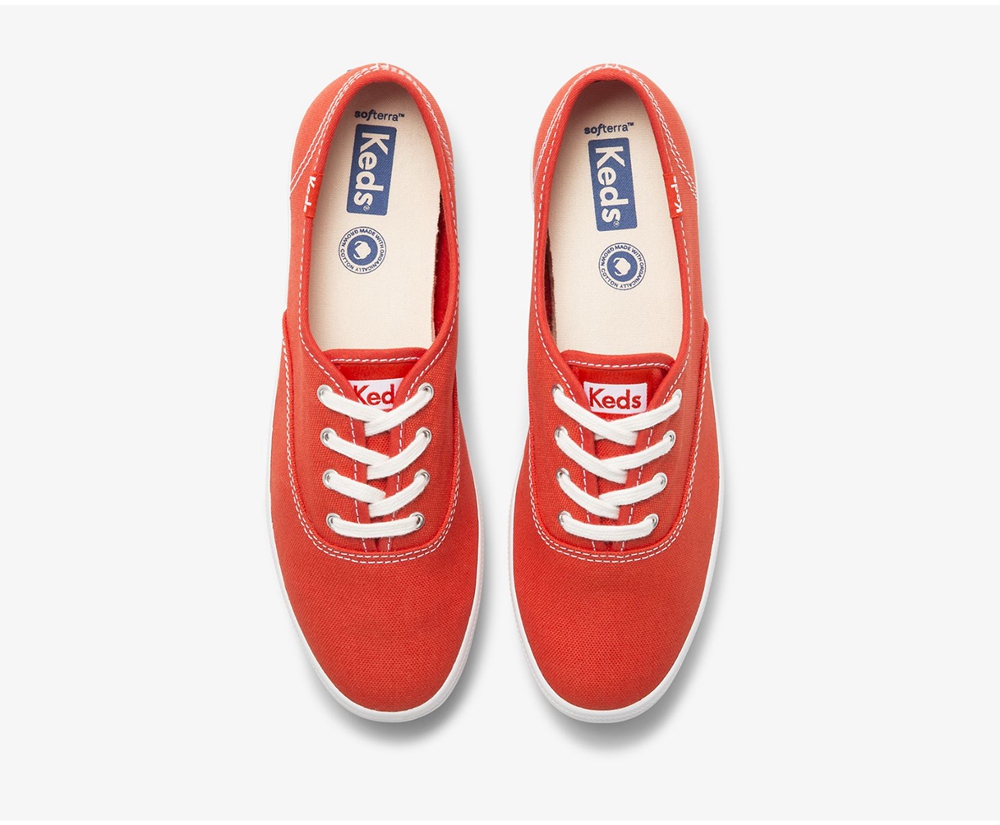 Tenis Keds Mujer Rojos - Champion Organic Cotton Lona - 9560-ZVYGN